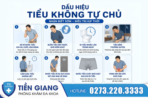 Dấu hiệu tiểu không tự chủ ở nam giới.